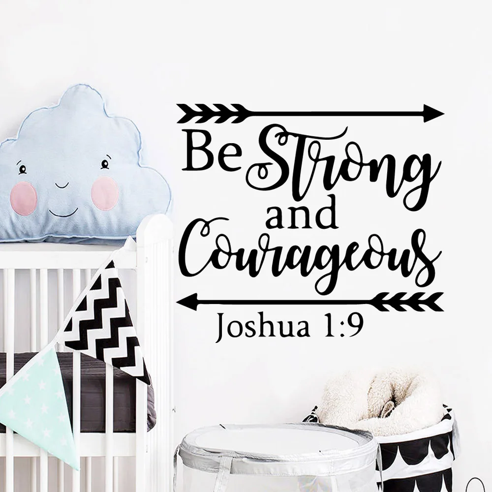 

Fun be strong and courageous Vinyl Wall Sticker Decor Living Room Bedroom Removable Decoration Decal Stickers Mural