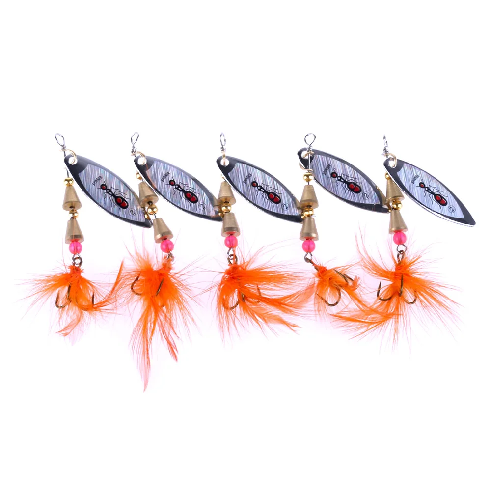 1Pcs 6.7cm/6g Artificial Gold Spoon Lure Metal Spinner Fishing Lures