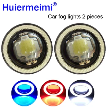 

2pcs Waterproof LED Fog Light With Lens Halo Angel Eyes Rings COB 12v 30W 3200lm 12V SUV ATV Off Road Head Lamp Auto spot lights