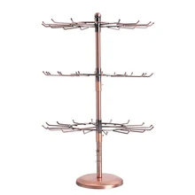 48 держит Borwn ювелирные изделия Дисплей подставки Металл ожерелье вращения браслет Дисплей стенд 53x35,5 см держатель для Цепочки и ожерелья Витрина