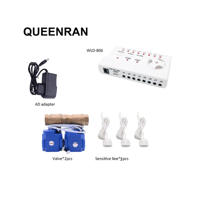 Sistema de Alarme do Detector de Vazamento de Água para a Segurança Detecção do Transbordamento do Escapamento de Água Segurança em Casa com 2 Hidaka Casa 2 Pces Dn15 Alter Wld-806 em com