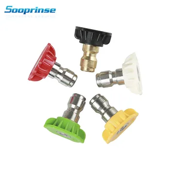 

Sooprinse 5pcs 1/4" Quick Connect Car Wash foam Nozzles Metal Jet Lance Nozzle High Pressure Washer Nozzle GPM3.0