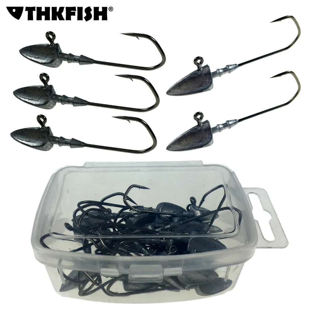 THKFISH Fishing Jig Head Hooks 20pcs 3.5g 5g 7g 10g 14g Triangle barb