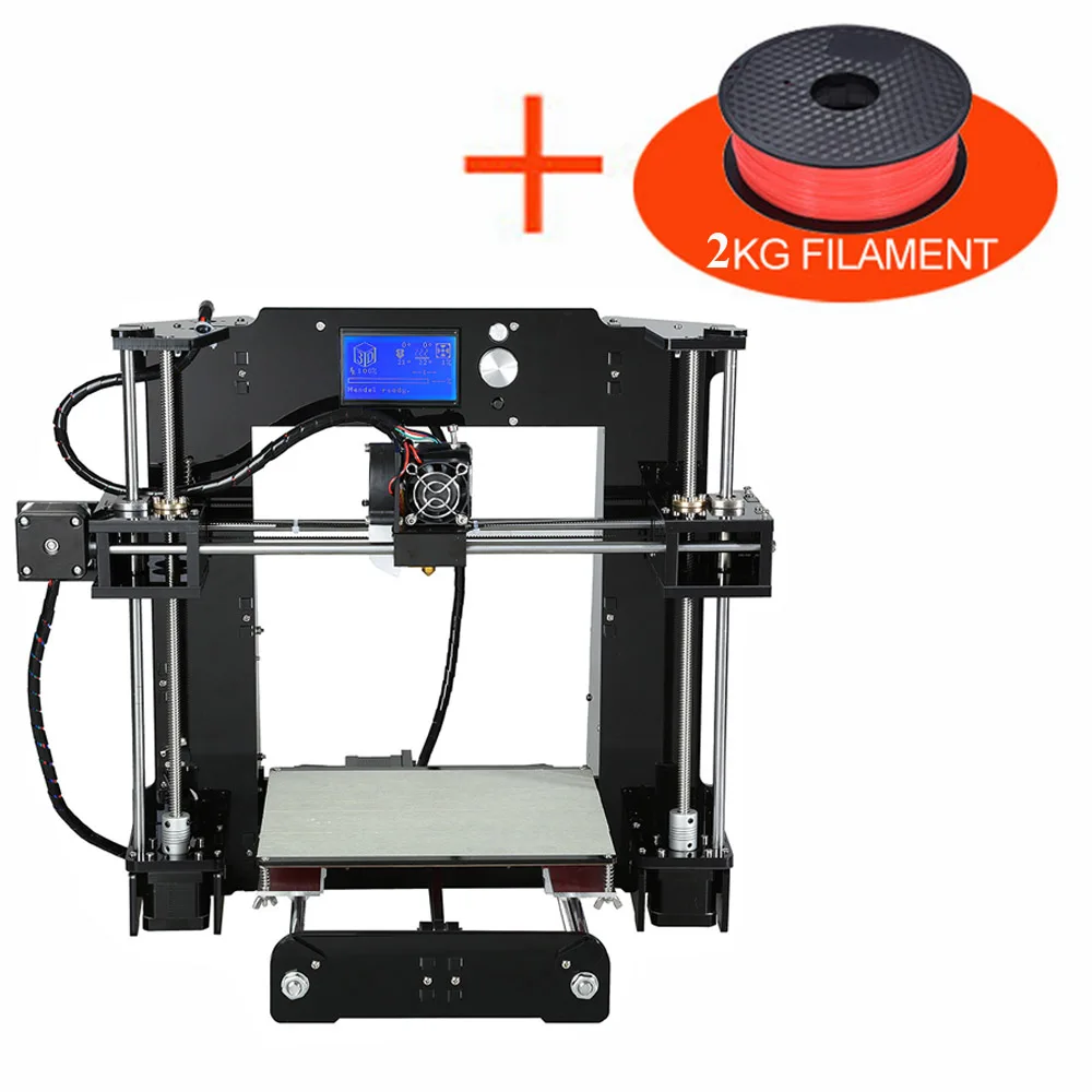 Anet A6 большой размер настольный 3d Принтер Комплекты Reprap i3 DIY самостоятельная сборка ЖК-экран с 16 Гб sd-картой размер печати 220*220*250 мм - Цвет: a6 add 2kg