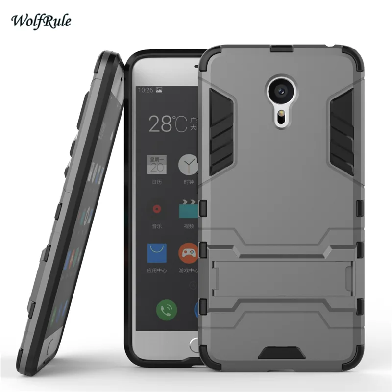 

WolfRule sFor Cover Meizu Pro 6 Case Silicone & PC Holder Anti knock Phone Case For Meizu Pro 6 Cover For Meizu Pro6 Case <