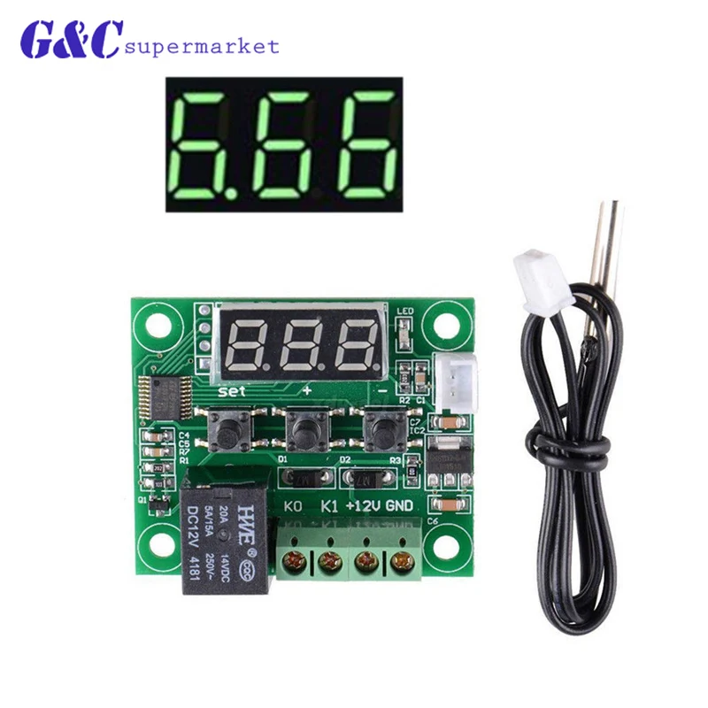 

Temperature Controller Digital Thermometer12V Dual Relay Alarm Air Regulator