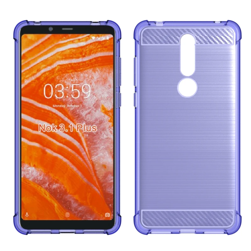 Бренд gligle углеродное волокно мягкий силиконовый чехол ТПУ для Nokia 3 1 Plus защитный