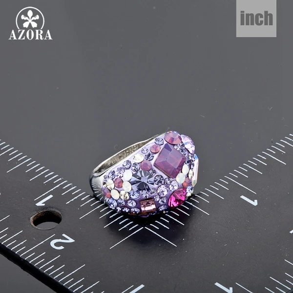 Золотистое кольцо с австрийским кристаллом Stellux TR0032|austrian crystal rings|crystal ringgold color |