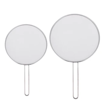 

2PCS Stainless Steel Explosion-Proof Cover Anti-Smoke Splash-Proof Insulation Oil Filter Screen Mesh Cover Pot Lid (Silver)