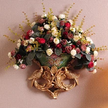 Европейская домашняя Настенная роспись Украшение Аксессуары настенная Смола Птица подвесная подвеска в виде вазы на стену искусственный цветочный горшок украшение для гостиной