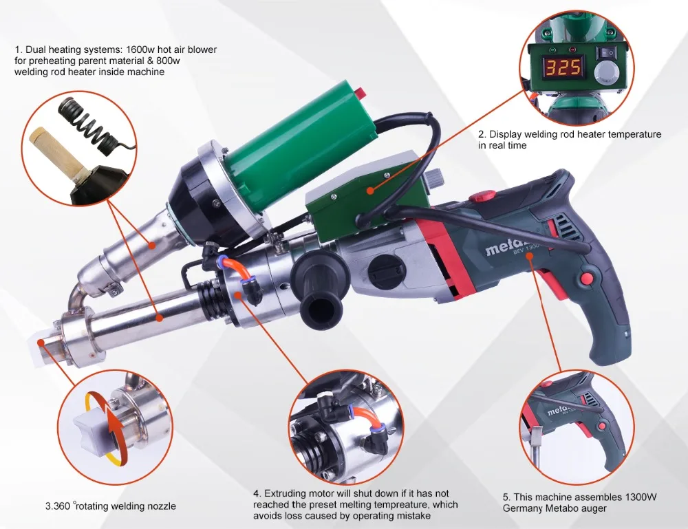 metabo plastic pipe soldering iron