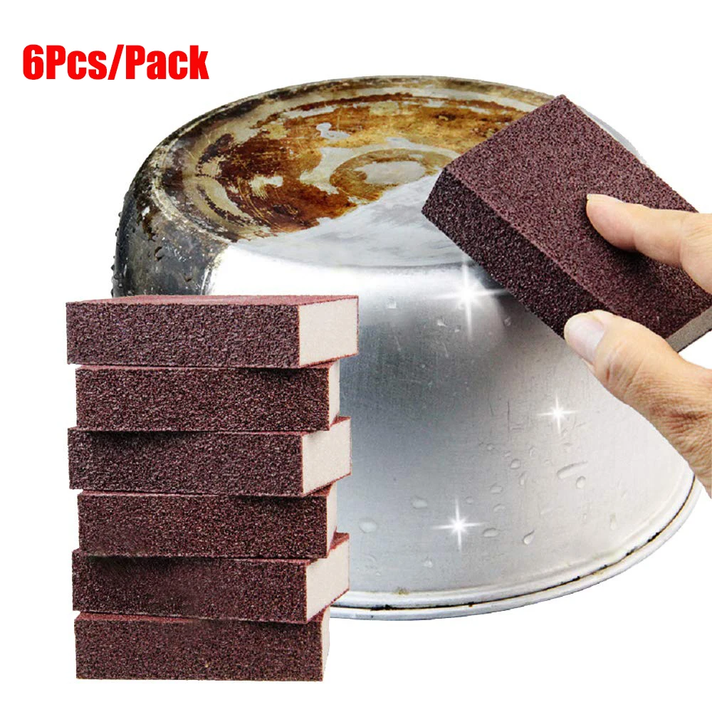 

6PCS Magic Emery Sponge Brush Kitchen Carborundum Nano Sponges Set Eraser Cleaner Rust Home Cleaning Tool