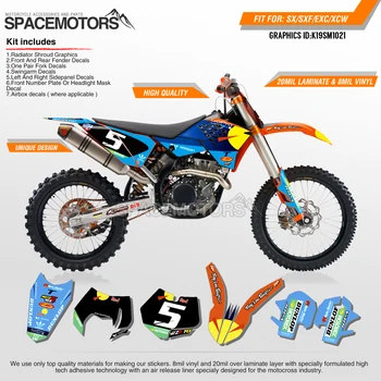 

MotoSpace Customized Team Graphics Backgrounds Decals 3M Custom Stickers For KTM SX SXF XCF 2007-2010 EXC EXCF XCW 2008-2011 021