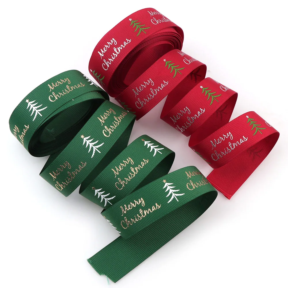 

5 yards 25/10mm width DIY Christmas Grosgrain Ribbons snow ribbon christmas tree accessories DIY jewelry cartoon ribbon