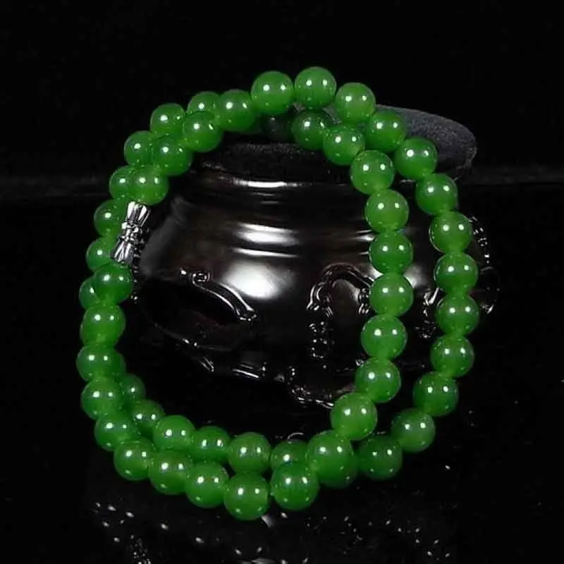 6 мм Красивые китайские ручной работы натуральный нефрит зеленый нефрит ожерелья