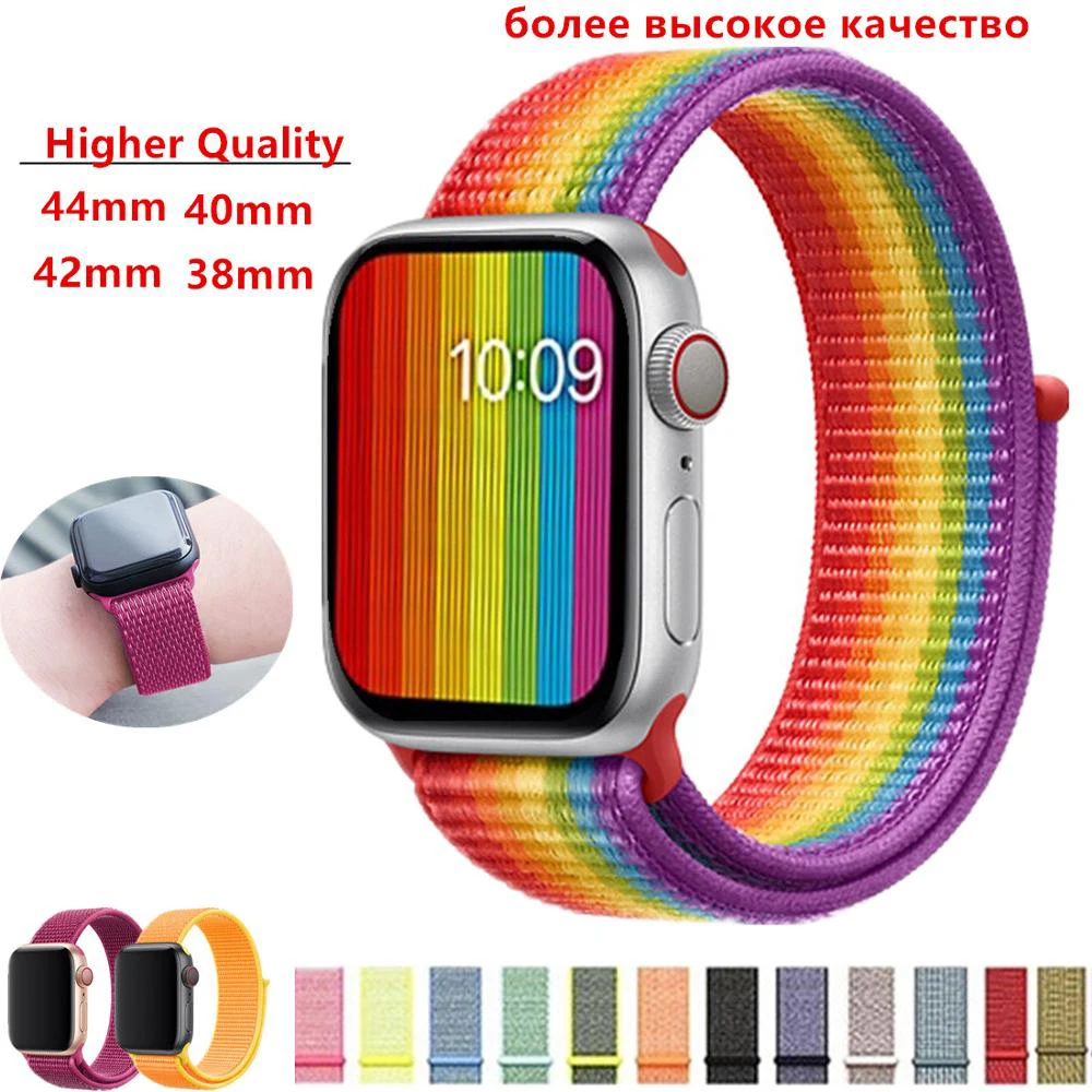 

Nylon Strap for Apple Watch 4 Band 44mm 40mm iWatch band 42mm 38mm New Colorful Soft bracelet watchband for apple watch 4/3/2/1