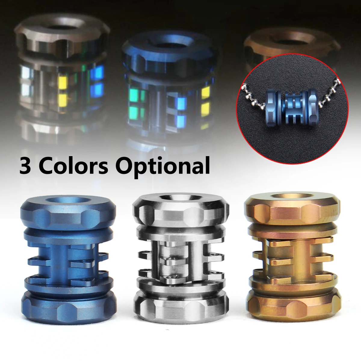 

Auto Titanium Alloy Keyring Tritium Light Emergency Fluorescent Tube Keychain for Outdoor Emergency