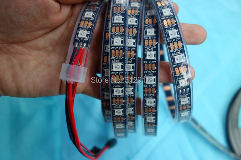 4 м IP68 DC5V WS2812B 240 светодиодов (60leds/м) LED addresable полный цвет RGB полосы; черный pcb; эпоксидная смола заполнены в трубки