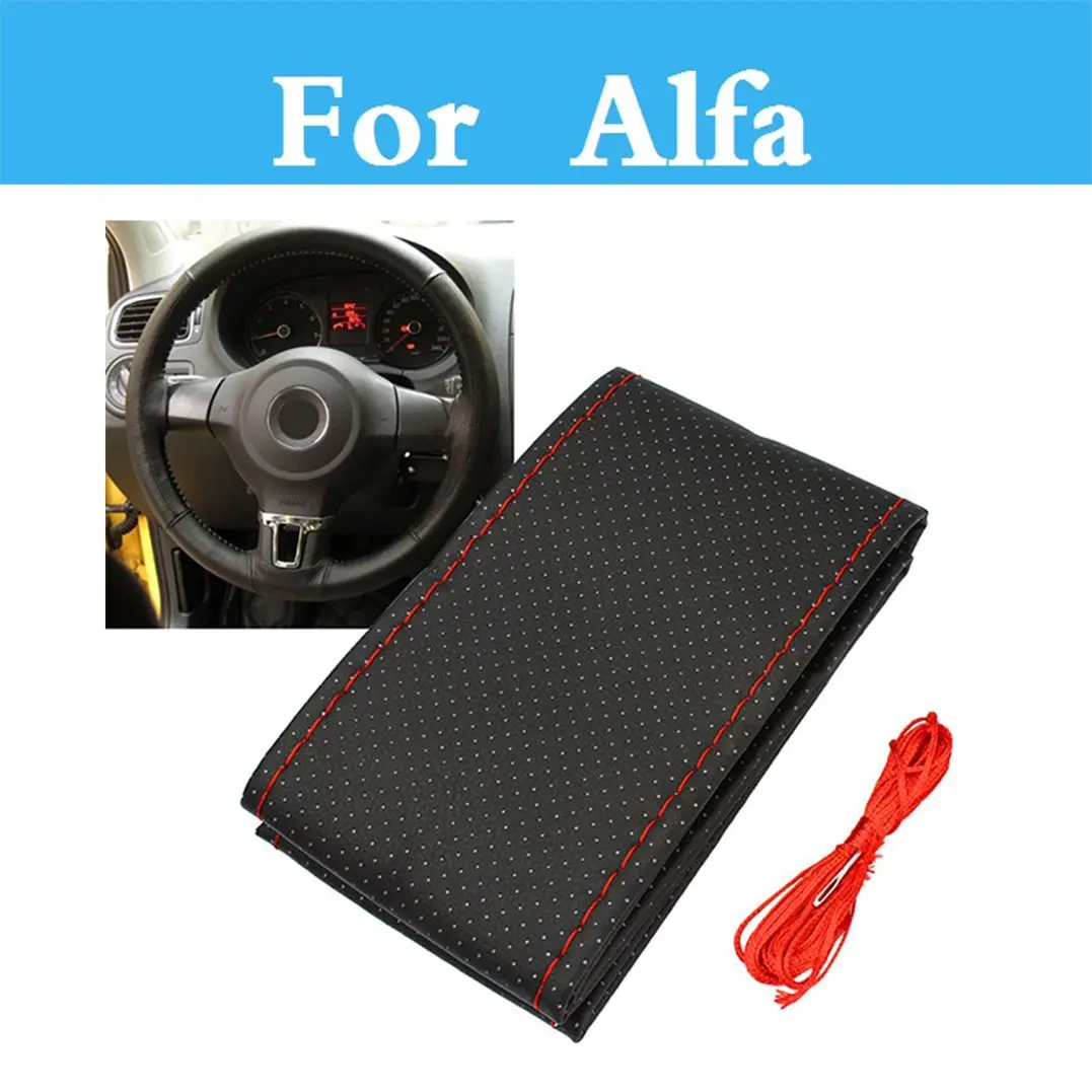 

Diy Car Steering Wheel Cover Hand-Stitched Leather Auto Interior For Alfa Romeo Giulietta Gt Gtv Mito Spider Disco Volante