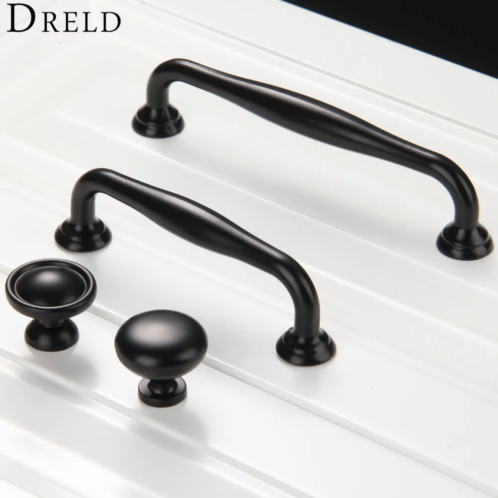 Image 1Pc Furniture Knobs Black Kitchen Door Handles Cupboard Wardrobe Drawer Pull Handle Cabinet Knobs and Handles Furniture Hardware