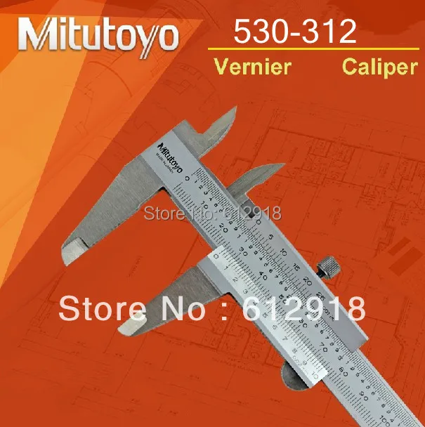 Mitutoyo 530-312 Vernier Caliper Metric Inch Range 0-150mm 0-6in 0.02mm 