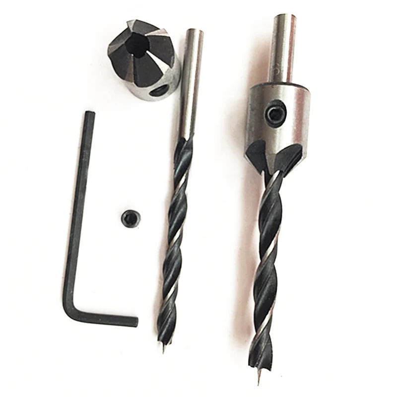 4 / 7Pcs HSS 5 Flute Chamfer Wood Drill Bits Set For Woodworking Cutter Tools 4 / 7Pcs HSS 5 Flute Chamfer Wood Drill Bits Set For Woodworking Cutter Tools