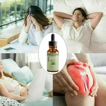 

High quality herbal hemp seed oil relieves pain and relieves pressure extract droplets soothes sleep, drinkable and erasable