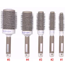 5 Sizes Hair Brush Ceramic Iron Round Comb Barber Dressing Salon Styling HB88