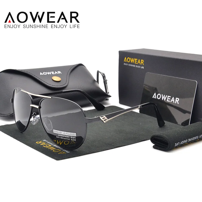 AOWEAR Для женщин авиации солнцезащитные очки Брендовая Дизайнерская обувь поляризованных солнцезащитных очков Для женщин покрытие зеркало солнцезащитные очки для девочек gafas sol mujer - Цвет линз: C3 Silver Black Lens