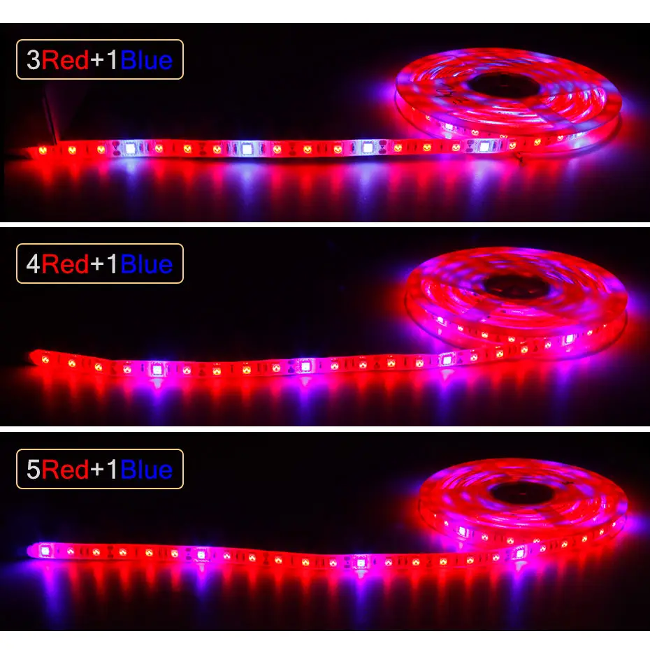 Grow lights red:Blue DC 12V led strip 5050 SMD For Plant Growing 1M 2M 3M 4M 5M 