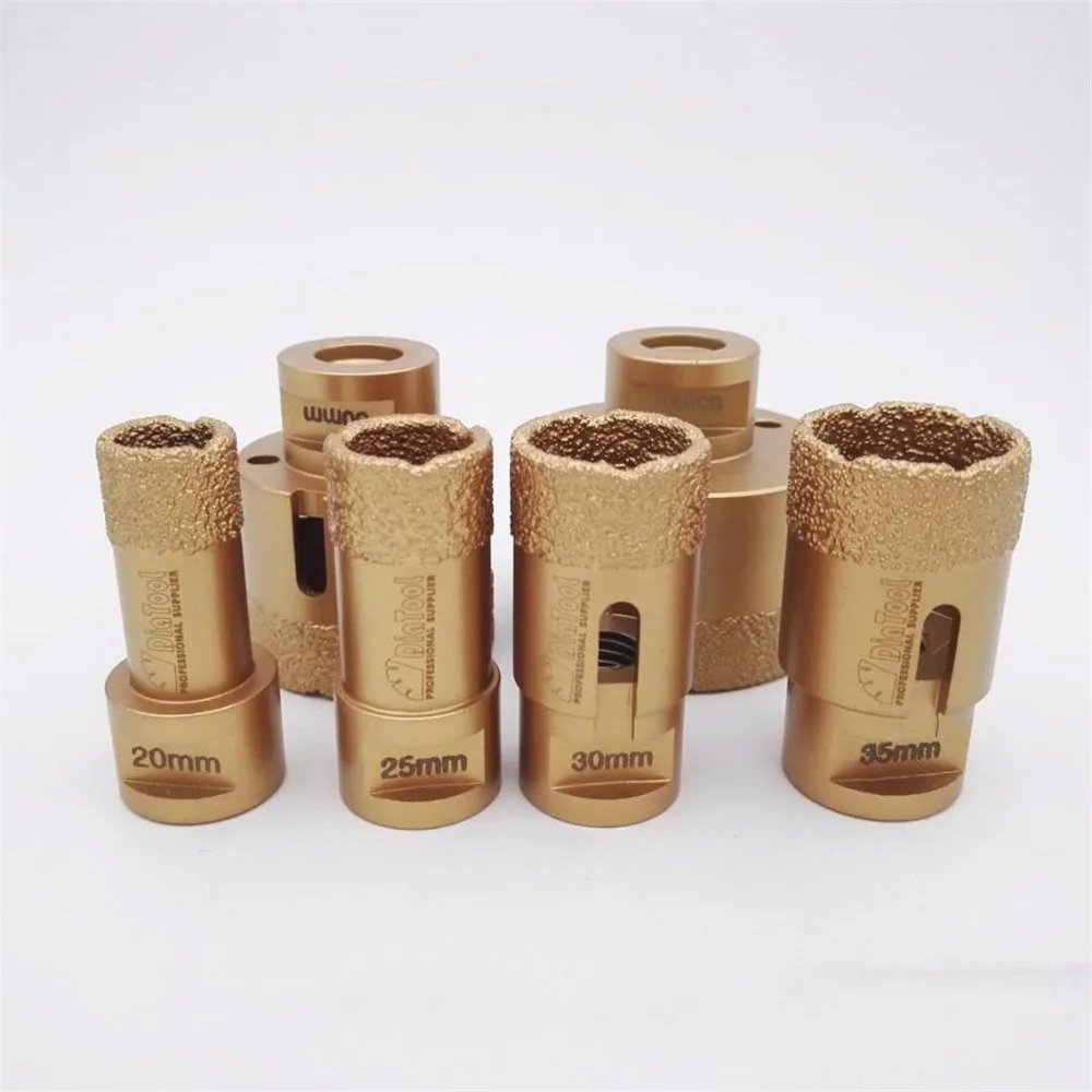 6pcs/set Vacuum brazed diamond drilling bits for granite & marble M14 Thread drill bits, Dia 20/25/30/35/50/65MM 