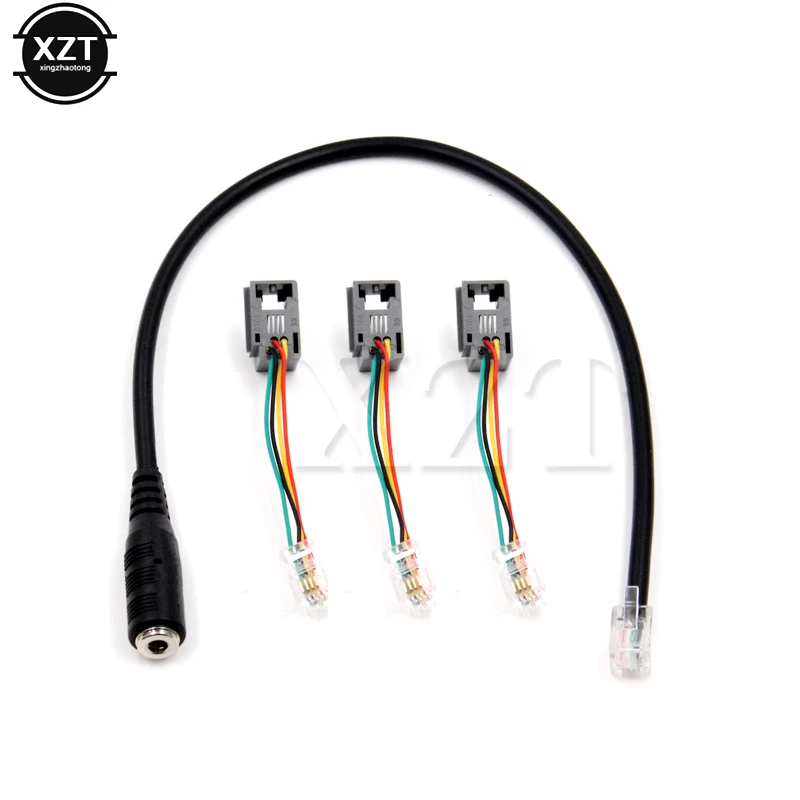 3.5mm Smartphone Cable Jack to RJ12 Headset To Office Phone Cable Cord