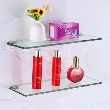

bathroom shelf shower room glass shelf wall mounted 20 30 40 50 cm glass shelf for cosmetic or storage rack for bathroom
