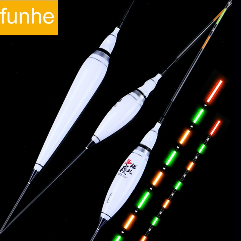 

Funhe Glowing Fishing Float Vertical Buoy Float LED Electric Float Light Fishing Tackle Luminous Electronic Float With Battery