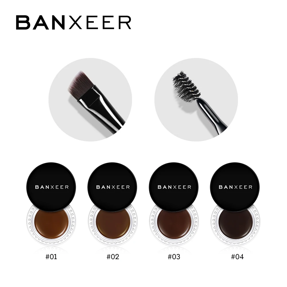 

BANXEER Eyebrow Makeup 4Colors Waterproof Eyebrow Gel Brown Eyebrow Cream With Brush Natural Long Lasting Cosmetics Makeup