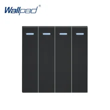Wallpad Luxe 4 Gang Reset Momentary Contact Schakelaar Functietoets Voor Muur Drukknop Wit En Zwart Module Alleen