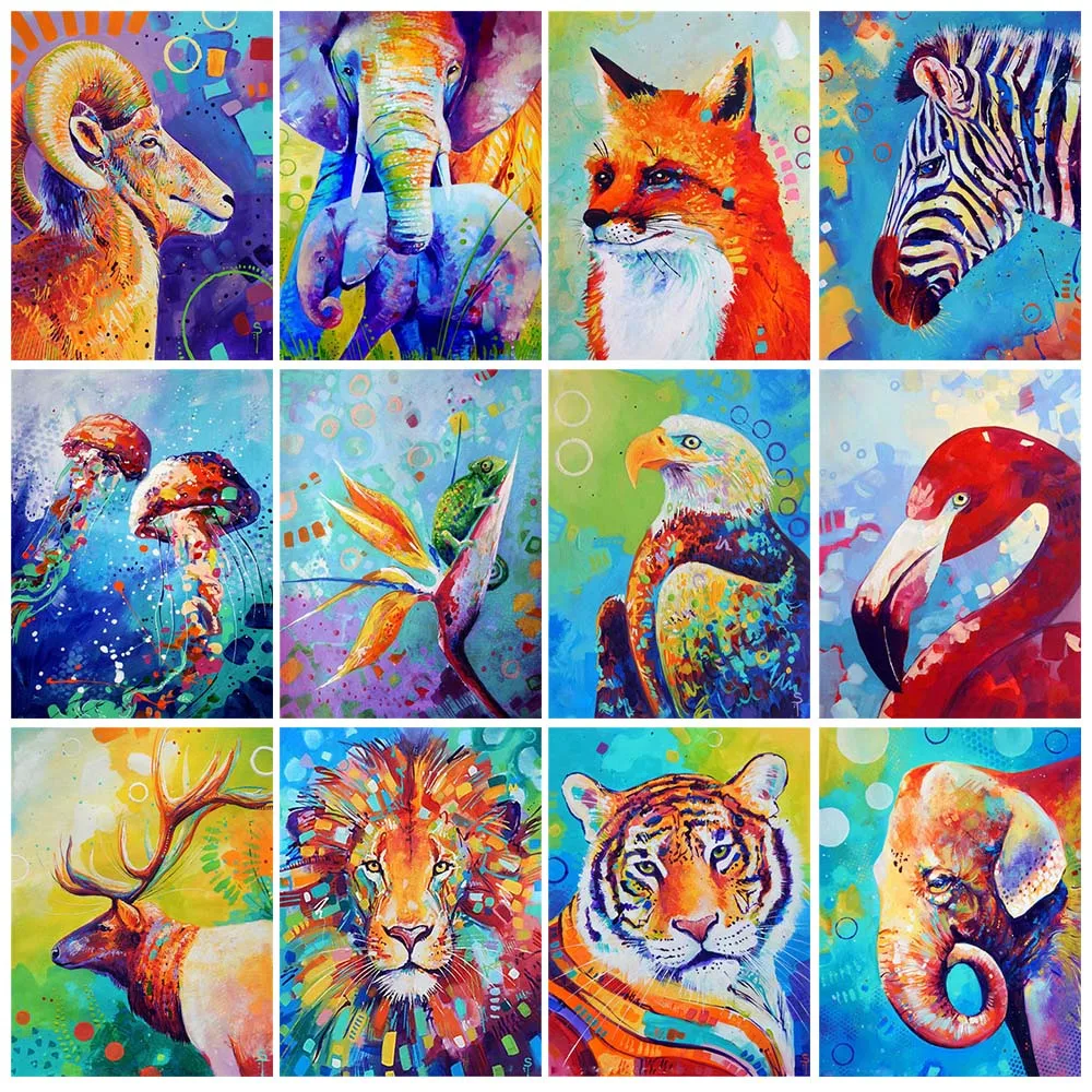 

5D Diamond Painting Oil Paint Animal Tiger Lion Eagle Full Square Diamond Embroidery Cross Stitch DIY Diamond Mosaic Gift