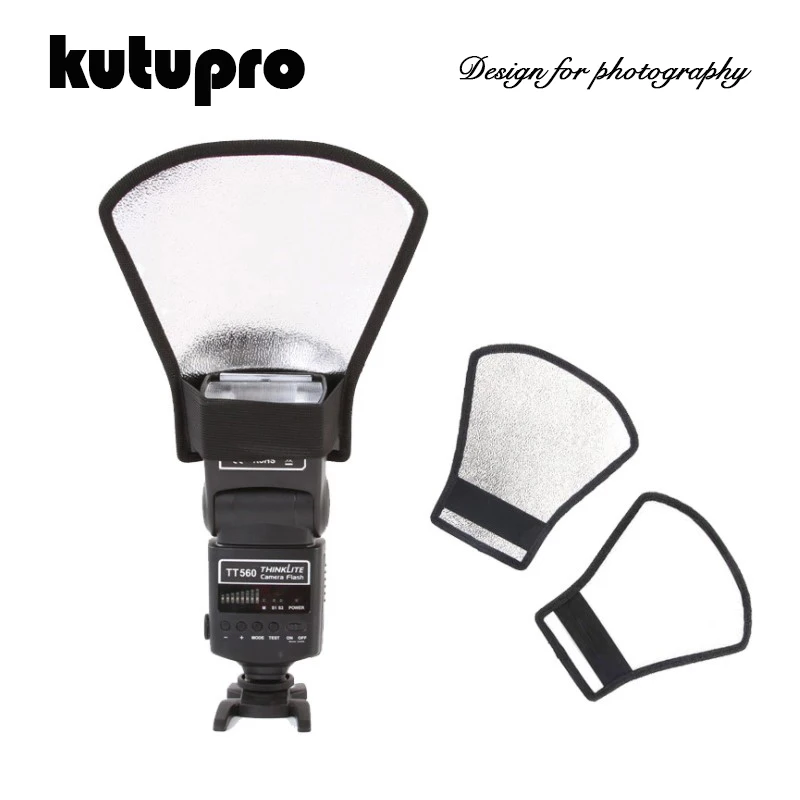 Kutupro Рассеиватель Вспышки Speedlite софтбокс серебристый/отражатель белого фотостудия верхняя вспышка световая отражающая Лопата