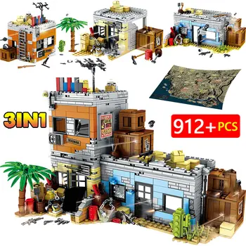 

New City Police Battlegrounds Military Army Soldiers Weapon Gun PUBG Building Blocks Kids Toys Set Compatible WW2 912PCS