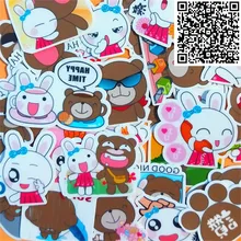 40 Uds mezclado la historia de oso y etiqueta de conejo para equipaje DIY portátil monopatín nevera del teléfono de la bicicleta de juguete pegatinas para niños