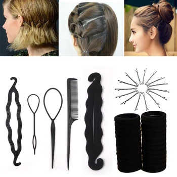 

91Pcs Hair Accessories Set Hair Bun Makers Clips Comb Hairpin Women Elastic Hair Bands Girls Rubber Ponytail Holder Headbands