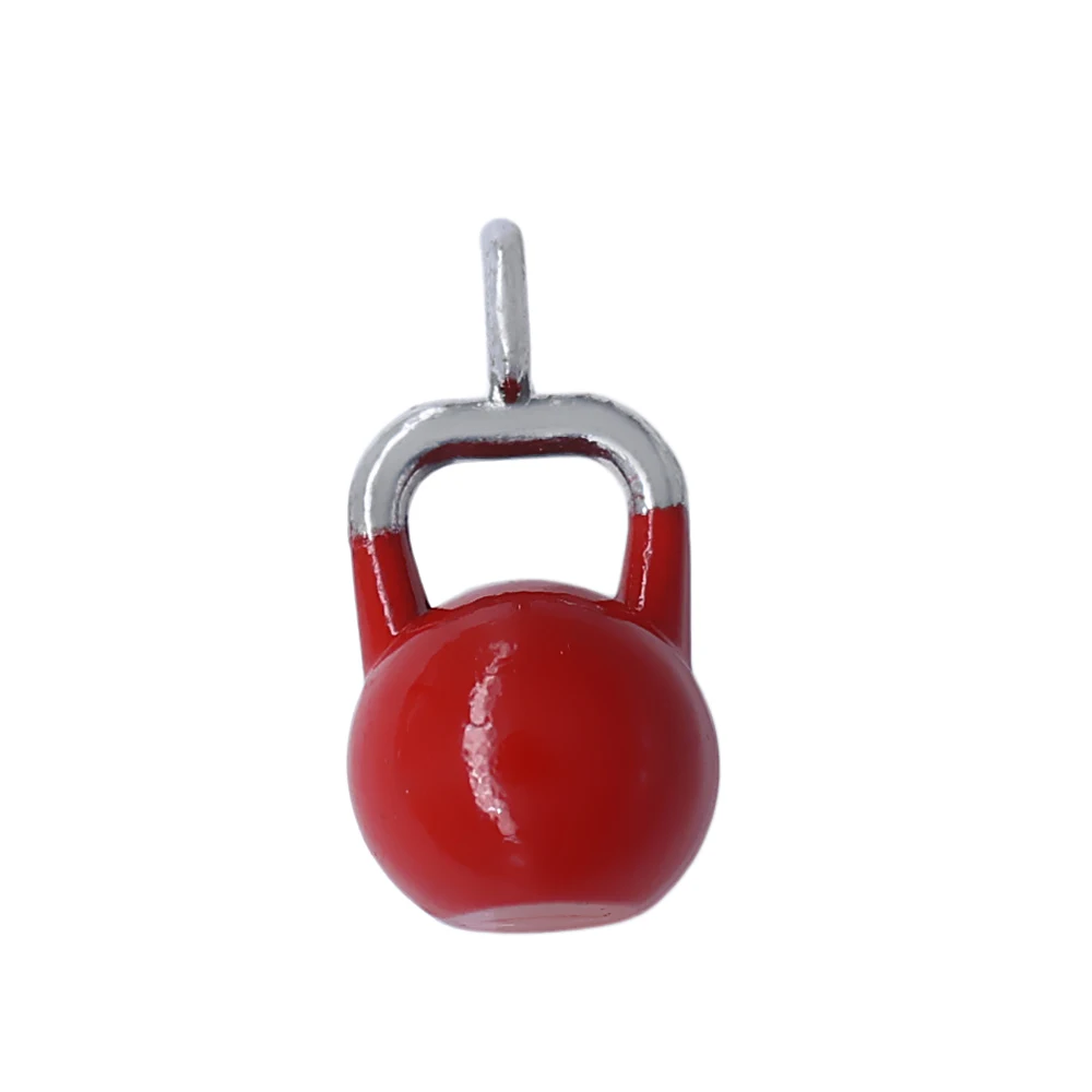 Zinc Alloy Red Spray Paint Kettlebell Fitness Pendant Diy Gym Charm