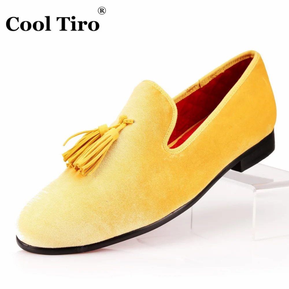 velvet yellow shoes
