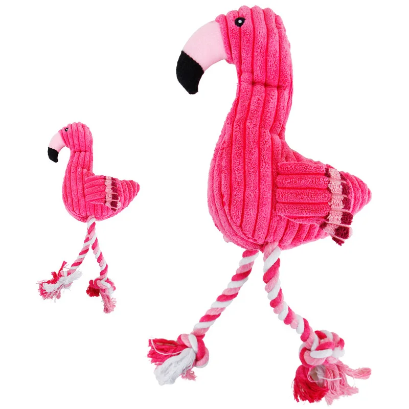 Dog Toys Soft Stuffed Flamingo Screaming Dog Toy for Small Large Dogs Sound Puppy Toy Plush
