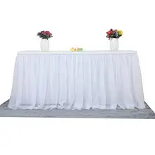5 Colors Solid Tutu Skirt tulleTableware Wedding Birthday Party Festive Table Cloth Favordd Square Table Skirt
