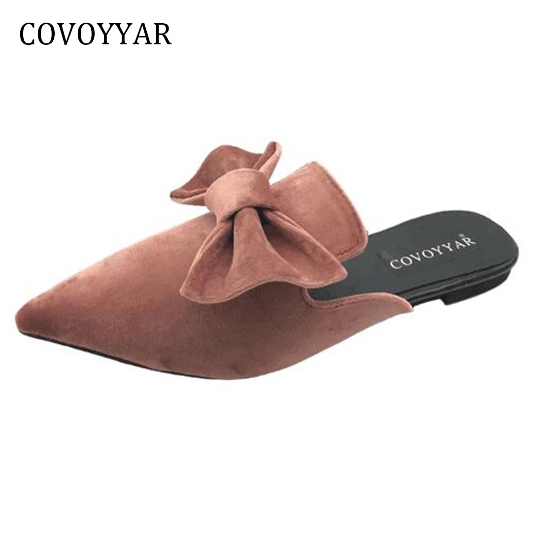 COVOYYAR القوس البغال النعال 2019 الربيع الخريف الأزياء وأشار اصبع القدم المرأة الصنادل المسطحة النساء الشرائح أحذية WSS298 COVOYYAR القوس البغال النعال 2019 الربيع الخريف الأزياء وأشار اصبع القدم المرأة الصنادل المسطحة النساء الشرائح أحذية WSS298