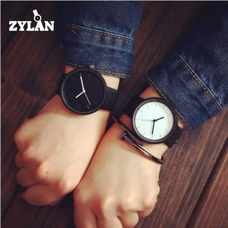 

ZYLAN New 2018 Fashion Black Leather Analog Quartz Wriswatch Gift Watch for Men Women Students Drop Shipping