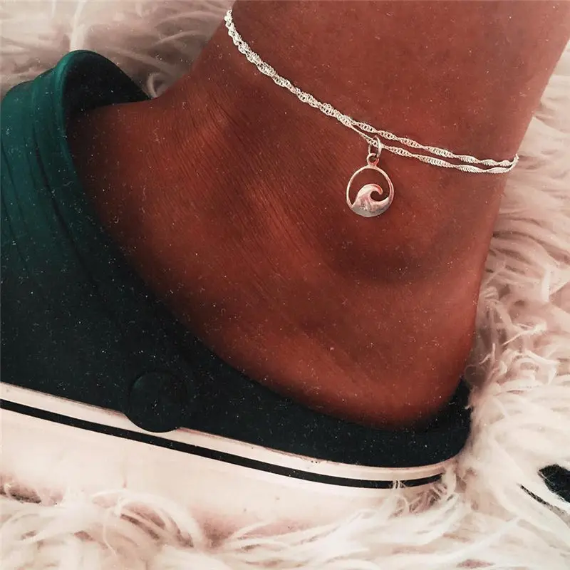 Богемная Морская звезда браслет для щиколоток с камнем набор для женщин винтажный ручной работы волнистый браслет на ногу Пляж океан Ювелирные изделия