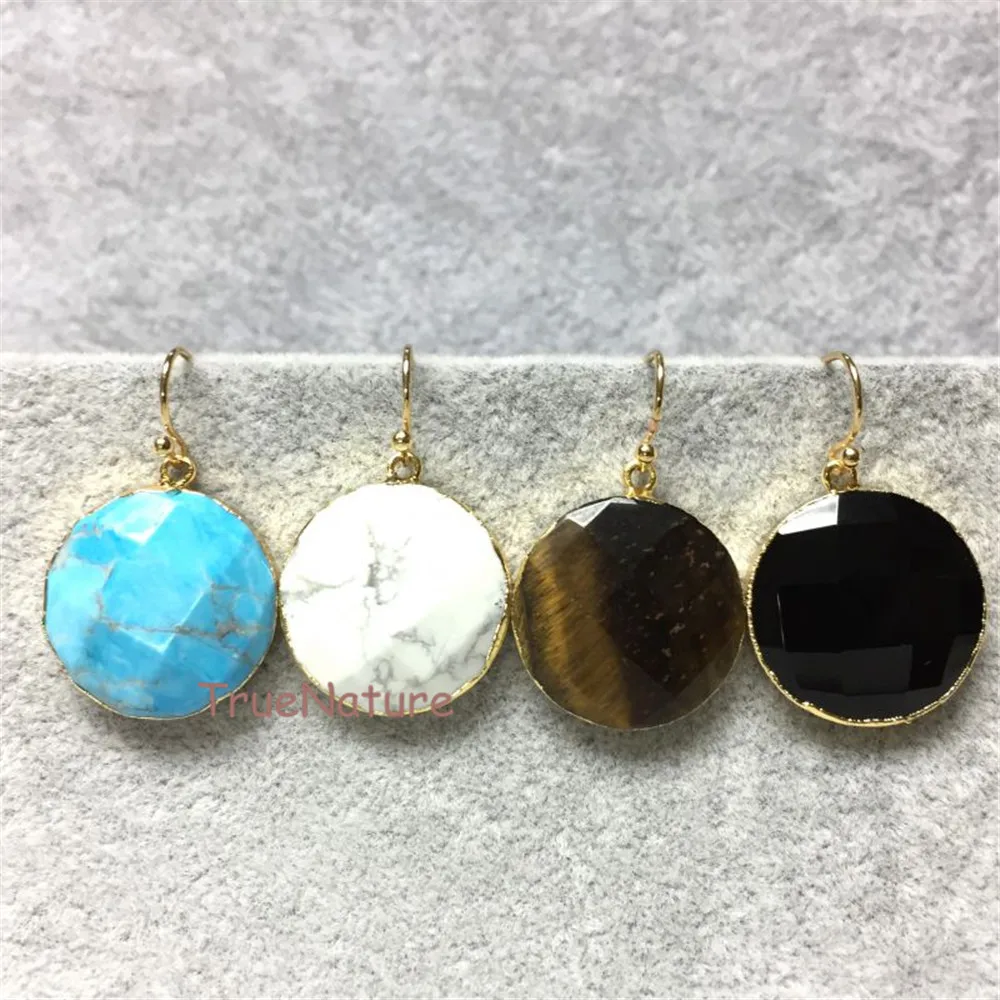 Gold Plating Faceted Round Shape Earring  ER5355_1