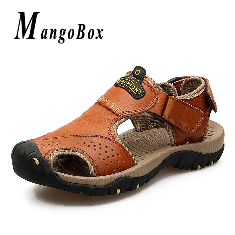 

New Luxury Man Trekking Sandals Anti-Slip Outdoor Mens Summer Sneakers Leather Beach Athletic Shoes Men Wearable Sports Sandals
